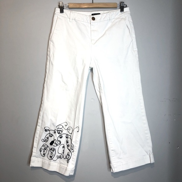 CUSTOMIZED Massimo Dutti Cropped Wide Leg Jeans, size 8 - Picture 2 of 16